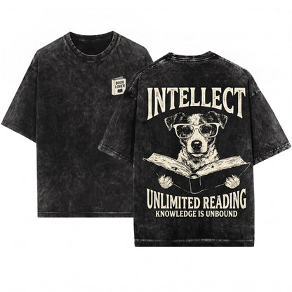 Jack Russell Terrier Reading Bookworm Dog Mom Dad Gift Unisex Wash T-Shirt