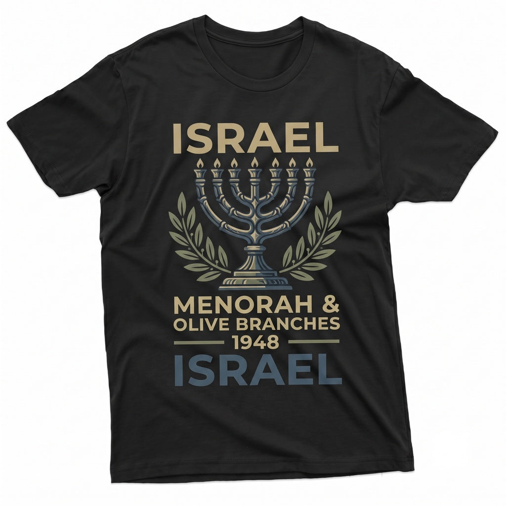 Hanukkah Menorah Festival Of Lights Israeli Jewish Holiday Patriotic Gifts Unisex TShirt