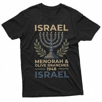 Hanukkah Menorah Festival Of Lights Israeli Jewish Holiday Patriotic Gifts Unisex TShirt