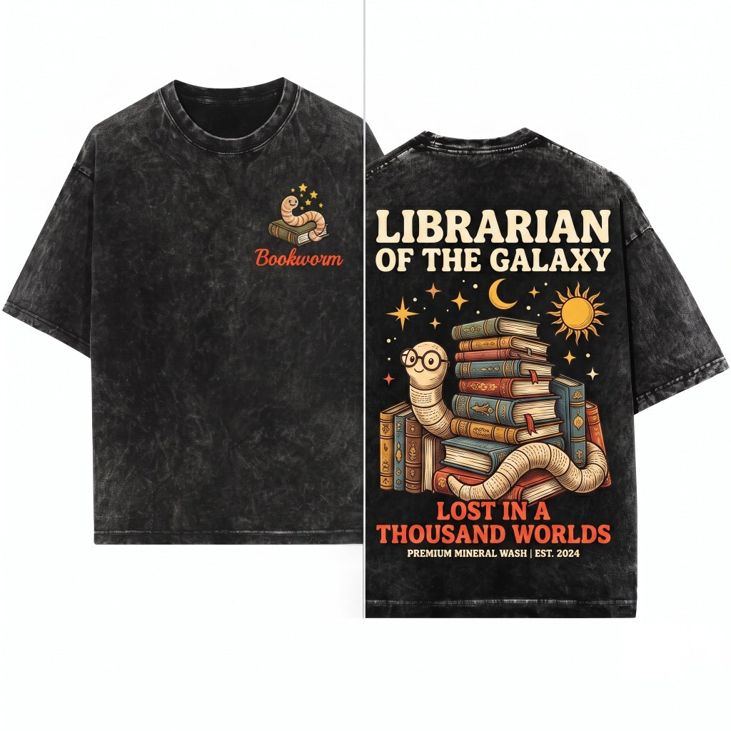 Bookworm Lover Bookish Club Reading Teacher Librarian Unisex Wash T-Shirt