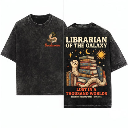 Bookworm Lover Bookish Club Reading Teacher Librarian Unisex Wash T-Shirt