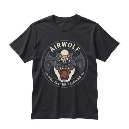 Airwolf Retro Helicopter 1980s TV Show Action Classic Graphic Apparel Unisex TShirt