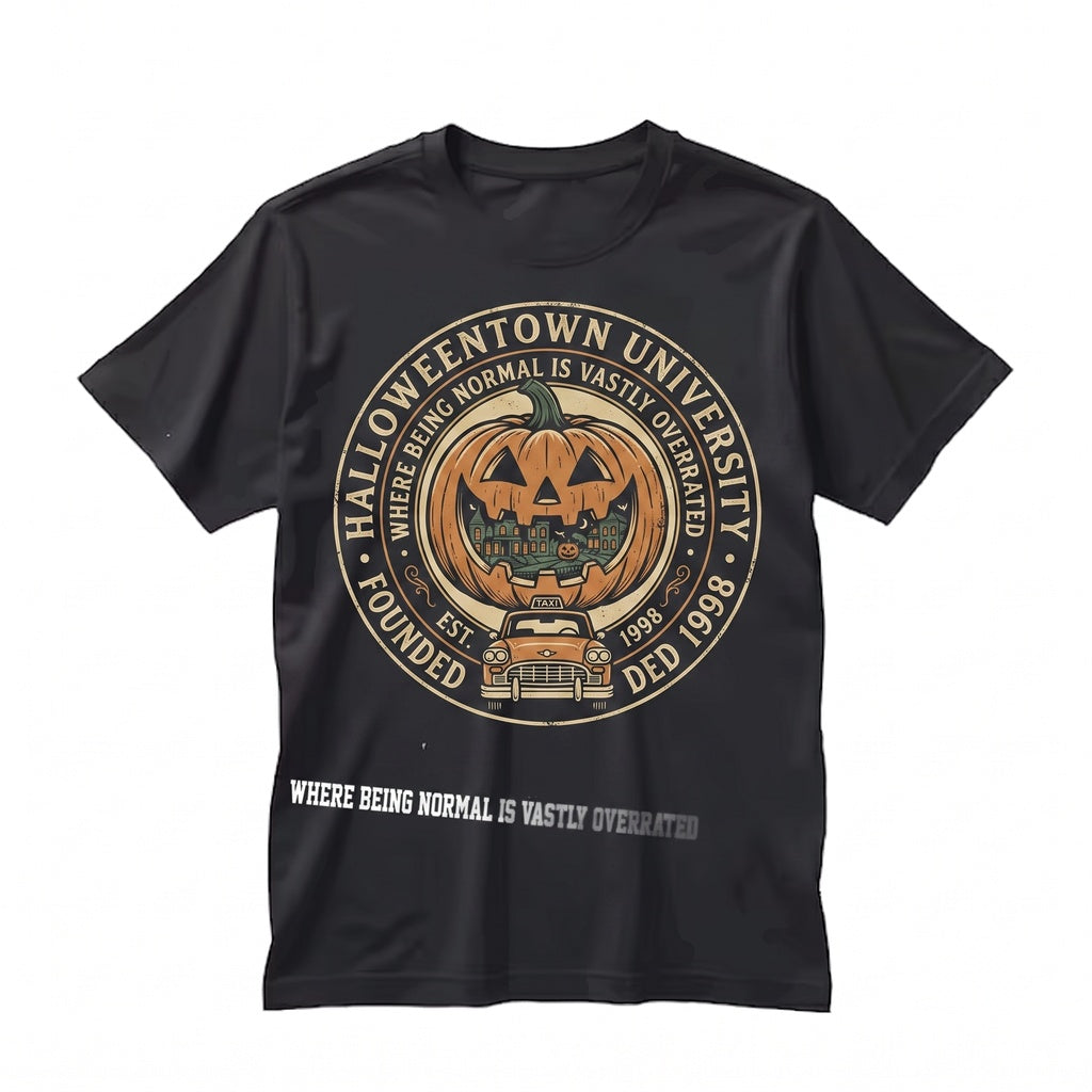 Vintage Halloween University Spooky Pumpkin Crewneck Fall Graphic Apparel Unisex TShirt