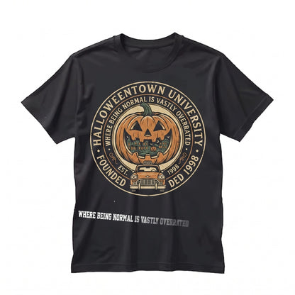 Vintage Halloween University Spooky Pumpkin Crewneck Fall Graphic Apparel Unisex TShirt