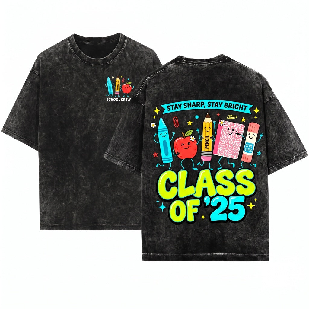 Cute Back To School Teacher Crayon Pencil Notebook Kindergarten Gift Unisex Wash T-Shirt