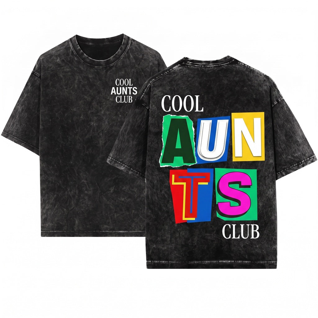 Cool Aunts Club Auntie New Gift Retro Wash T-Shirt
