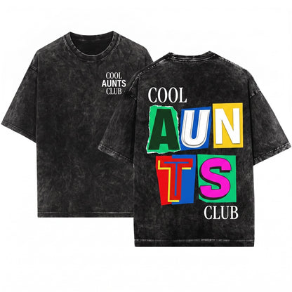 Cool Aunts Club Auntie New Gift Retro Wash T-Shirt