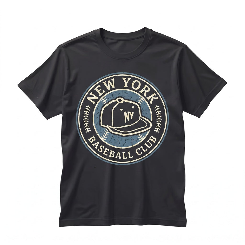 Retro New York Pinstripes Baseball Graphic Cotton Crewneck Unisex TShirt