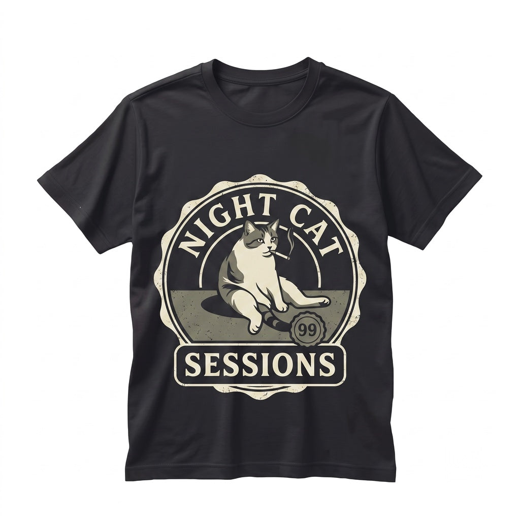 Funny Smoking Cat Meme Vintage Grunge Graphic Dark Humor Pet Lover Gift Unisex TShirt