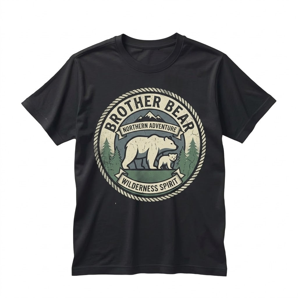 Retro Wilderness Grizzly Wildlife Nature Brotherhood Family Vacation Souvenir Unisex TShirt