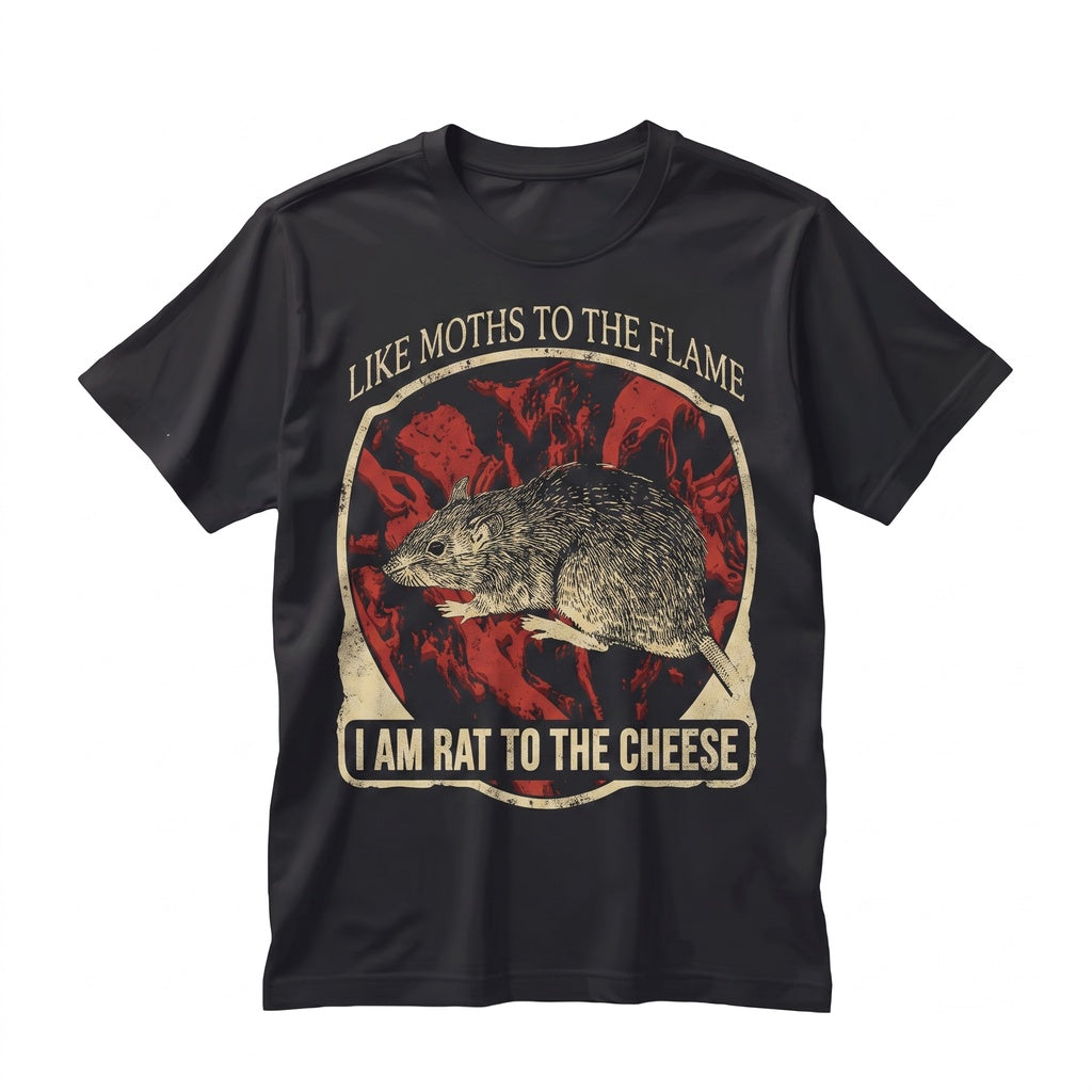 Rat to the Cheese Retro Japan Graphic Cotton Apparel Unisex TShirt