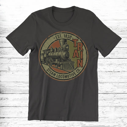 Vintage Locomotive Railroad Train Engineer Conductor Enthusiast Gifts for Men Graphic Unisex TShirt
