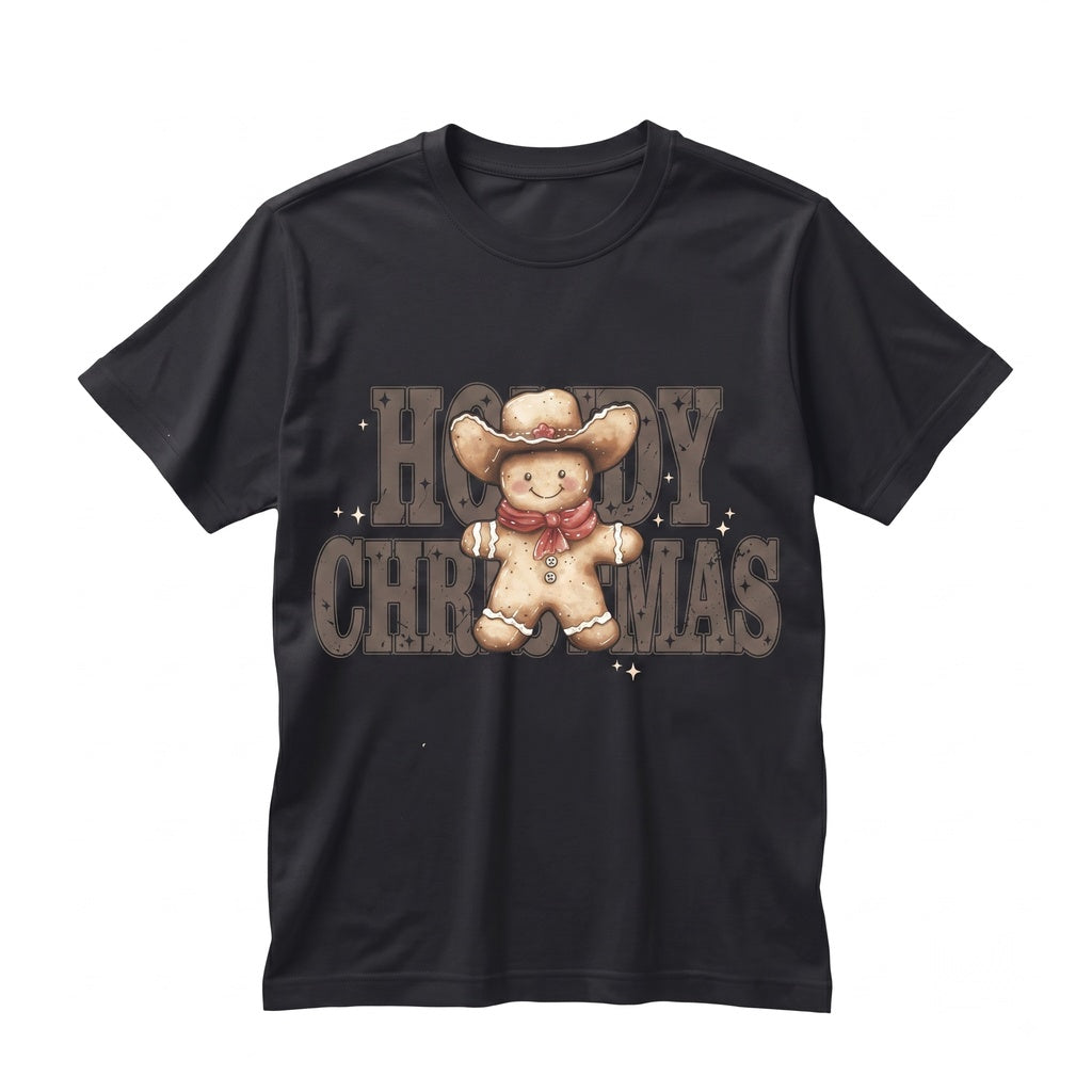 Howdy Country Christmas Western Gingerbread Cowboy Holiday Crewneck Sweatshirt Pullover Sweater Unisex TShirt
