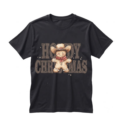 Howdy Country Christmas Western Gingerbread Cowboy Holiday Crewneck Sweatshirt Pullover Sweater Unisex TShirt