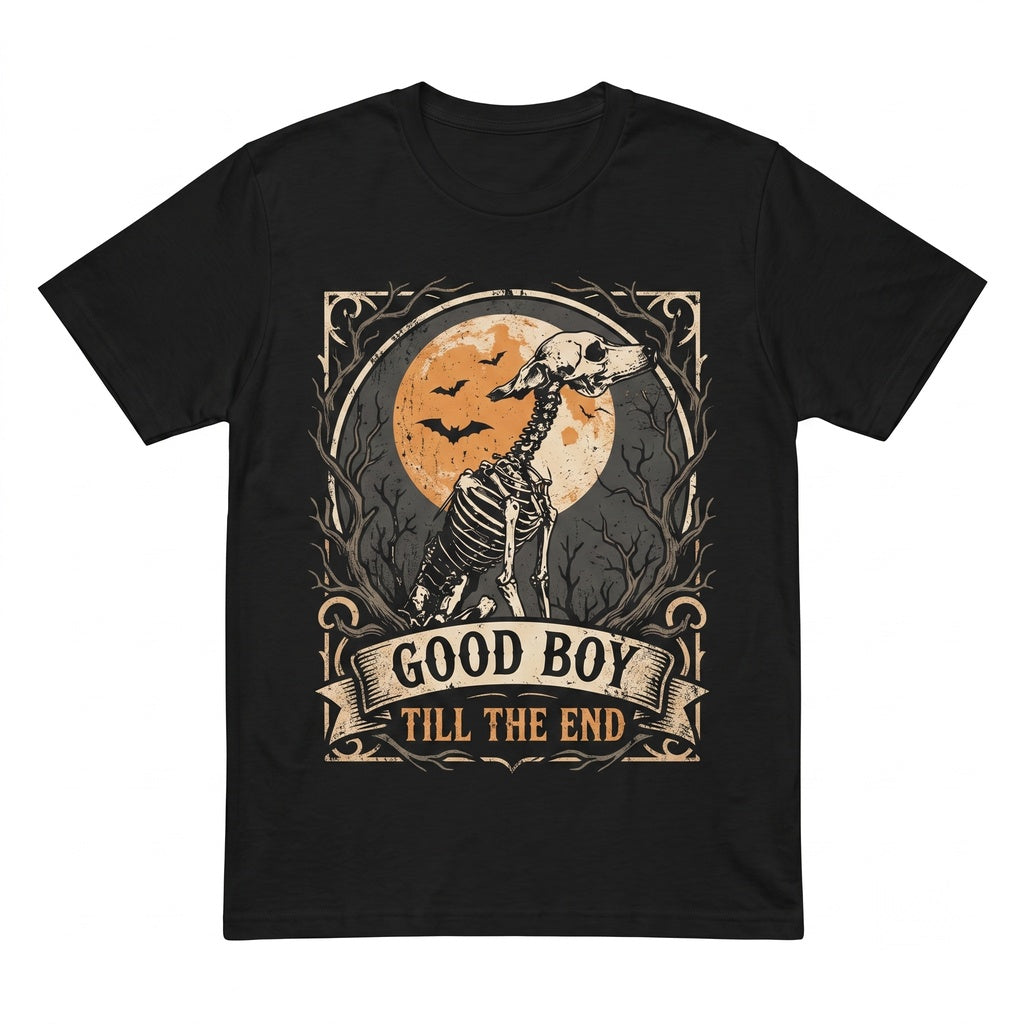 Spooky Skeleton Dog Graphic Gothic Canine Memorial Dark Autumn Pet Lover Gift Unisex TShirt