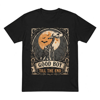 Spooky Skeleton Dog Graphic Gothic Canine Memorial Dark Autumn Pet Lover Gift Unisex TShirt