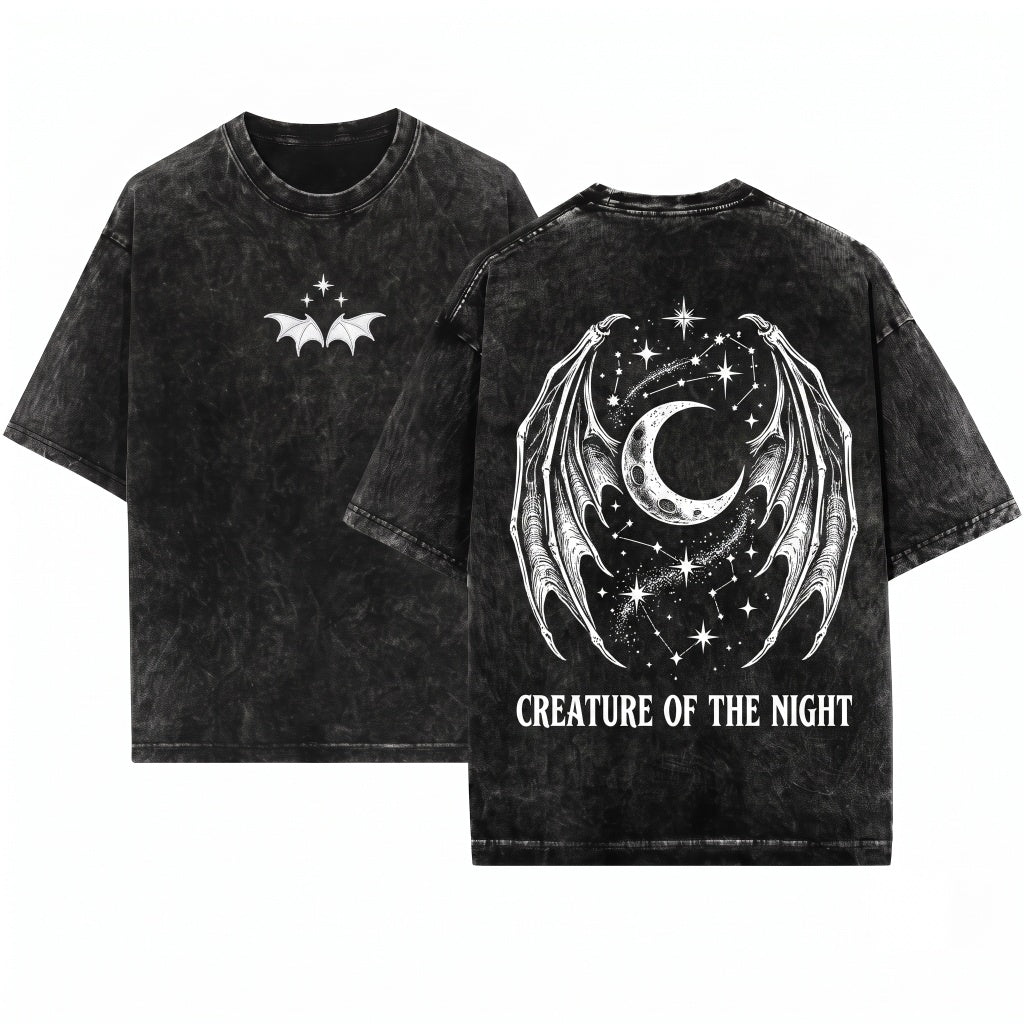 Subtle Embroidered Bat Boys Wings Fae Fantasy Romance Book Reader Unisex Wash T-Shirt