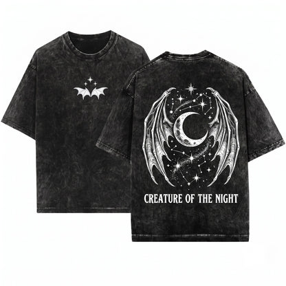 Subtle Embroidered Bat Boys Wings Fae Fantasy Romance Book Reader Unisex Wash T-Shirt