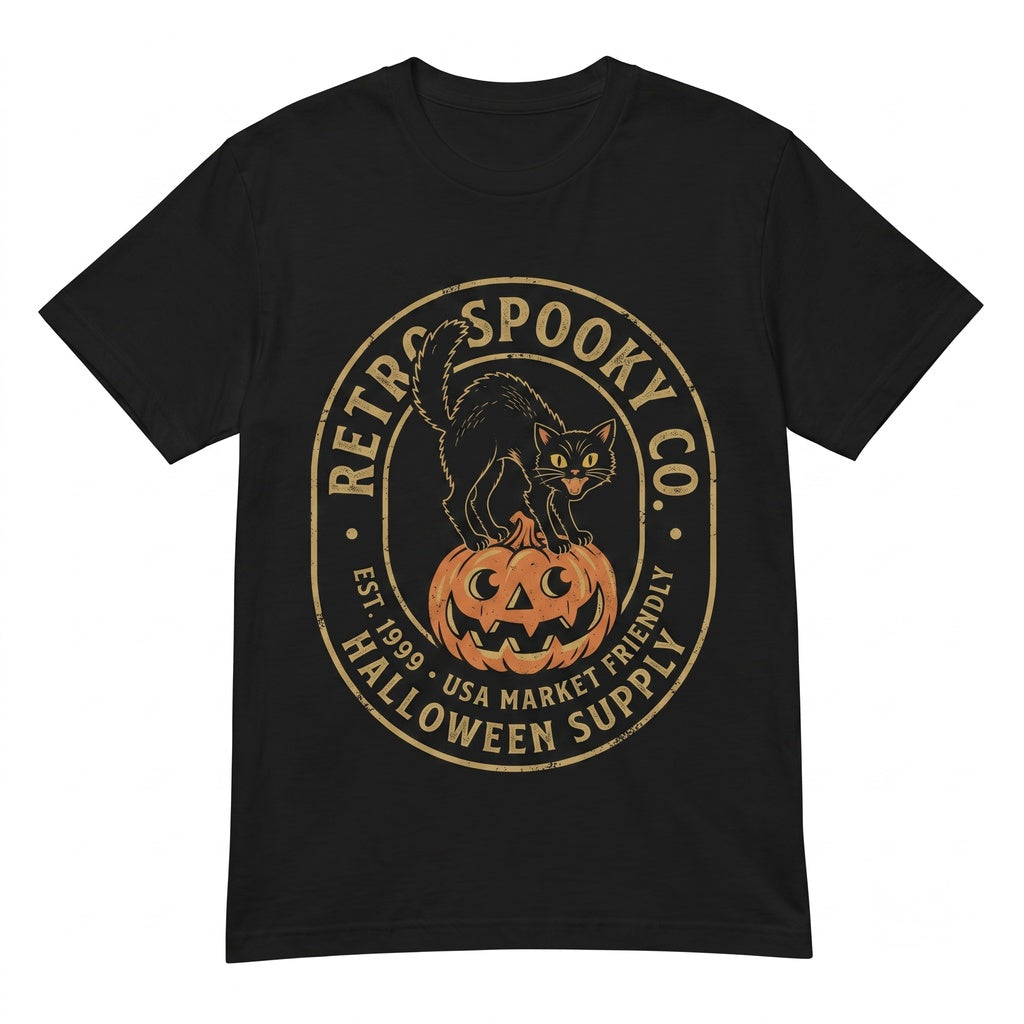 Halloween Black Cat Jack-o-Lantern Pumpkin Spooky Season Lover Gift Unisex TShirt