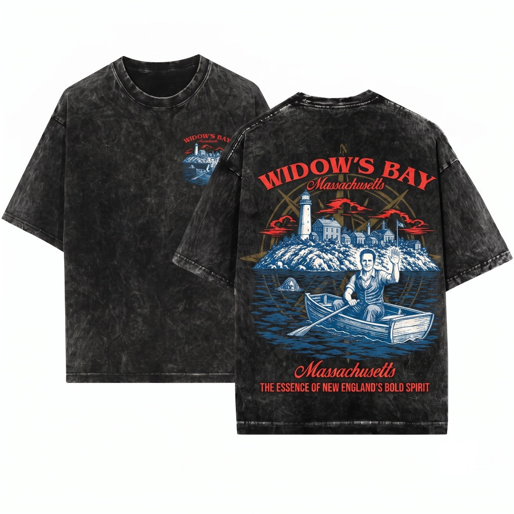 Widows Bay Travel Funny Retro TV Graphic Unisex Wash T-Shirt