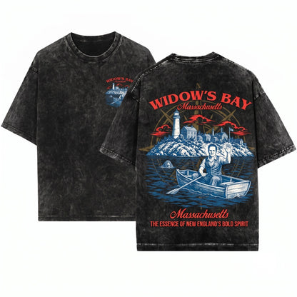 Widows Bay Travel Funny Retro TV Graphic Unisex Wash T-Shirt
