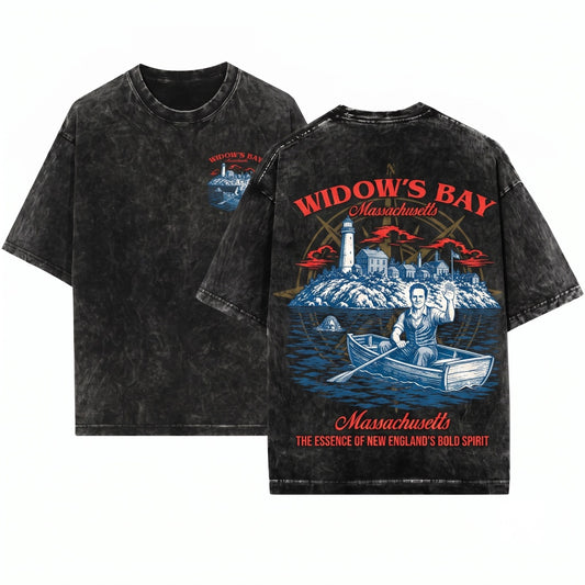 Widows Bay Travel Funny Retro TV Graphic Unisex Wash T-Shirt