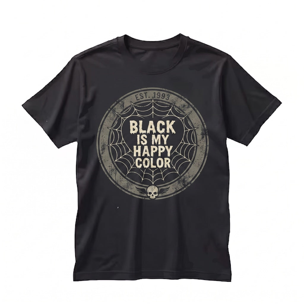Black Is My Happy Color Funny Goth Emo Aesthetic Dark Humor Grunge Sweater Gift for Her Unisex TShirt