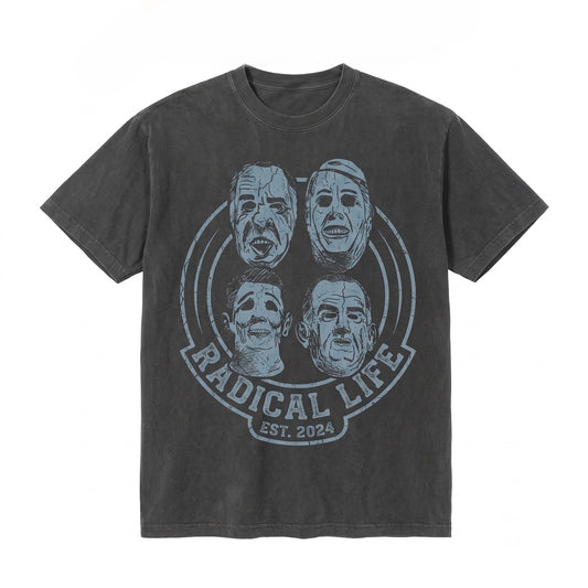 Vintage 1990s Surfer Action Film Point Bank Heist Presidents Mask Graphic Cotton Top Unisex TShirt