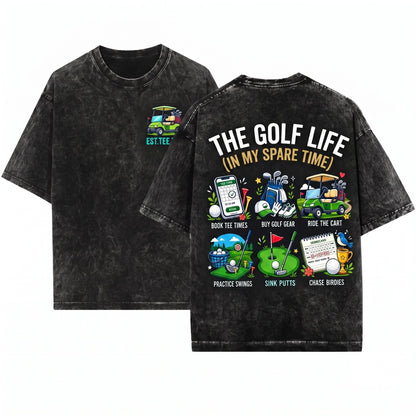 Things I Do In My Spare Time Funny Golf Lover Gift Humor Apparel Unisex Wash T-Shirt