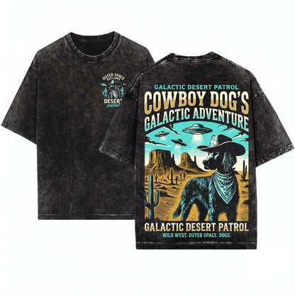 UFO Irish Setter Cowboy Dog Mom Dad Gift Ranch Country Desert Wild West Unisex Wash T-Shirt