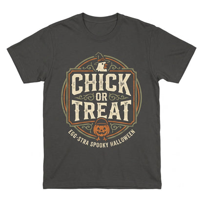 Funny Chick or Treat Halloween Chicken Cute Pumpkin Graphic Fall Apparel Unisex TShirt