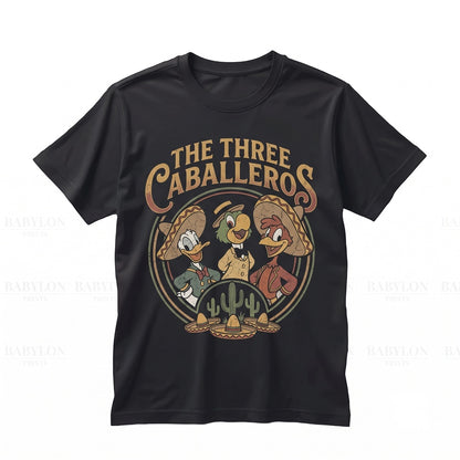 Vintage Three Bird Band Graphic Top, Retro Mexican World Showcase Donald Jose Panchito Apparel, Unisex TShirt