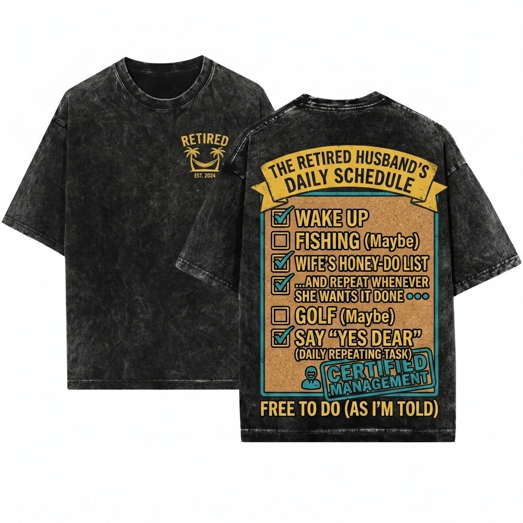 Funny Mens Retired Grandpa Birthday Gag Gift Unisex Wash T-Shirt