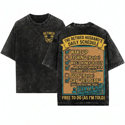 Funny Mens Retired Grandpa Birthday Gag Gift Unisex Wash T-Shirt
