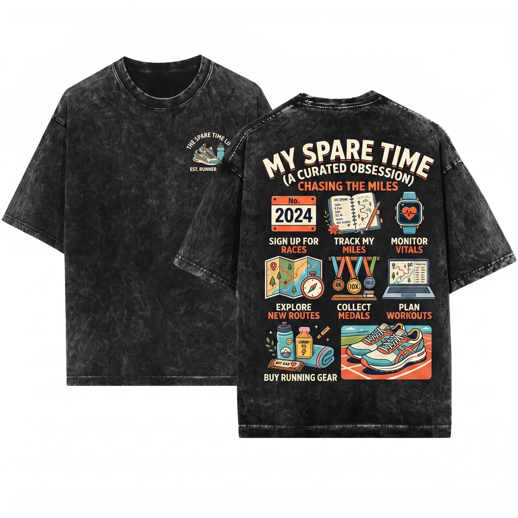 Runner Life Things I Do In My Spare Time Marathon Fun Gift Unisex Wash T-Shirt