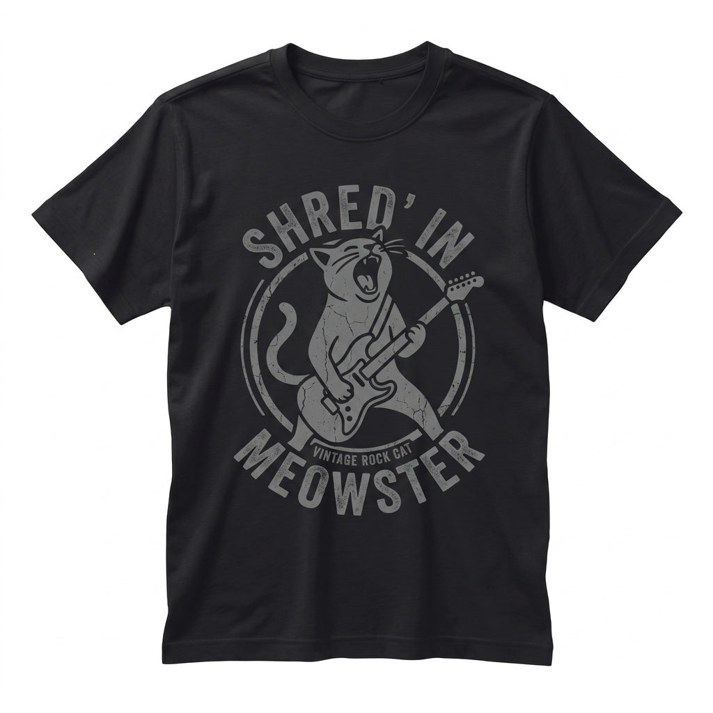 Funny Rocker Cat Guitarist Music Lover Graphic Gift Apparel Unisex TShirt