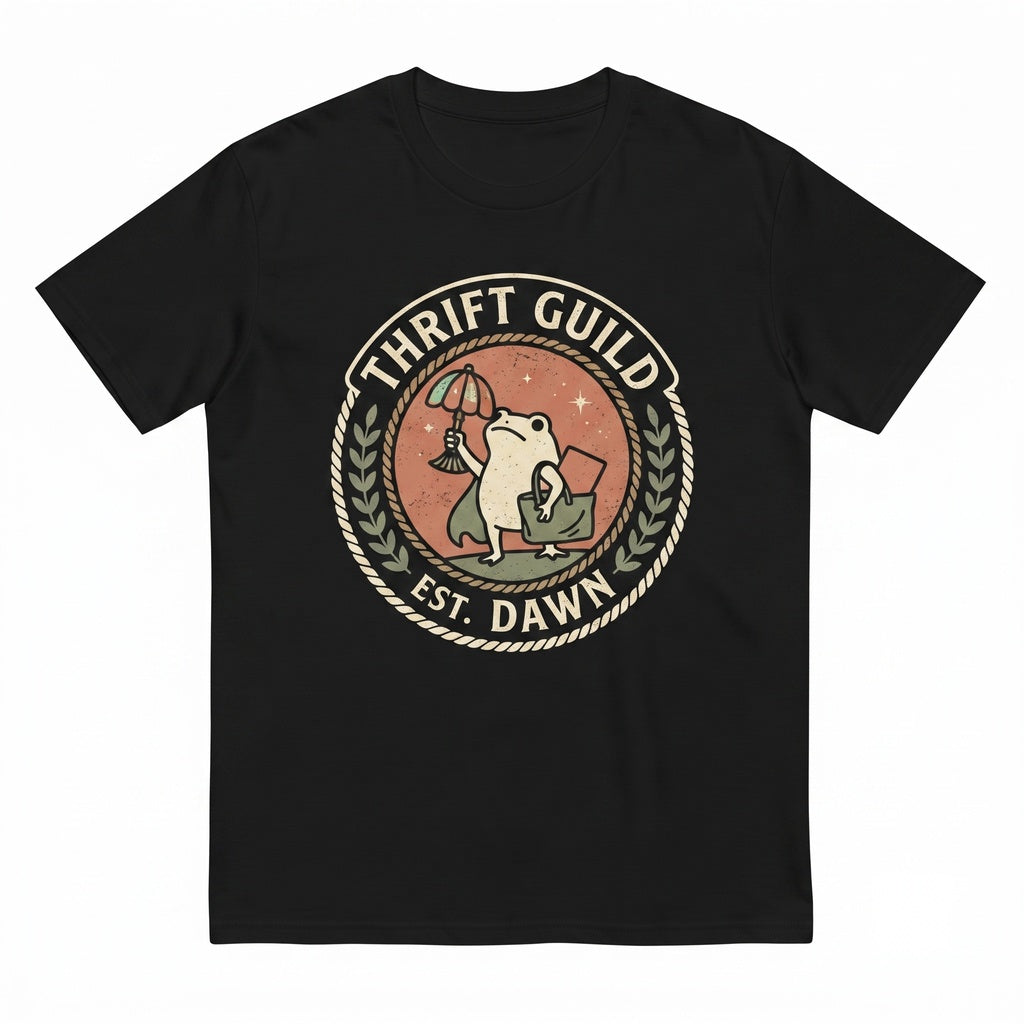 We Thrift At Dawn Frog Collector Meme Vintage Apparel Unisex TShirt