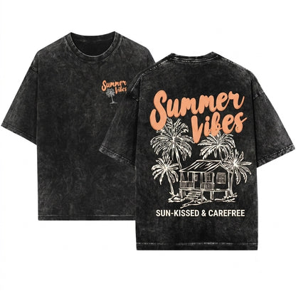 Retro Summer Beach Vacation Vacay Mode Travel Vibes Gift Unisex Wash T-Shirt