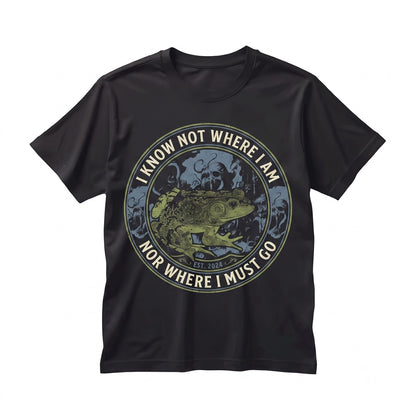 I Know Not Where Am Funny Lost Frog Graphic Humor Unisex TShirt