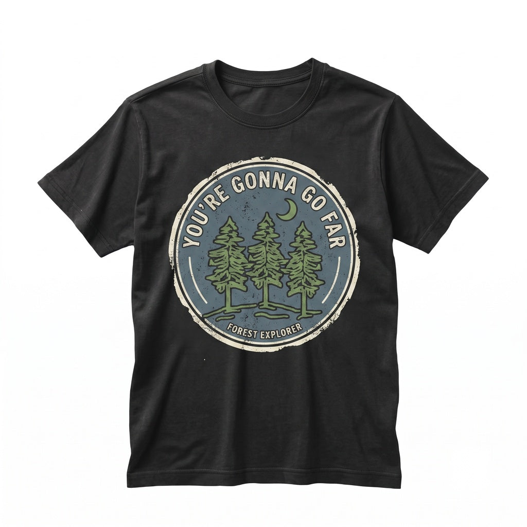 Youre Gonna Go Far Embroidered Nature Motivational Quote Hiking Outdoors Gift Dreamers Unisex TShirt