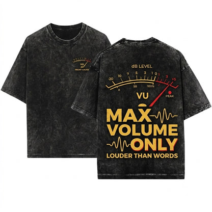 Retro Classic Vintage VU Meter Decibel dB Sound Music Audio Gift Unisex Wash T-Shirt
