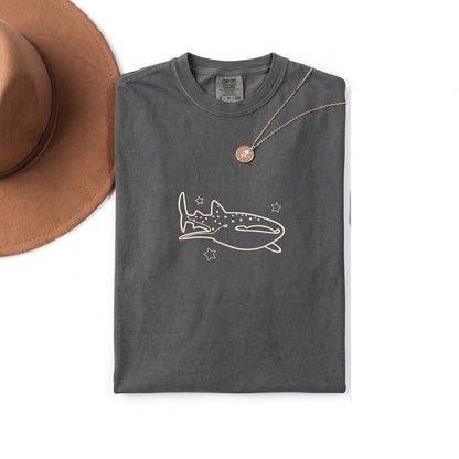 Whale Shark Embroidered Cute Summer Beach Ocean Sea Animal Lover Graphic Unisex TShirt