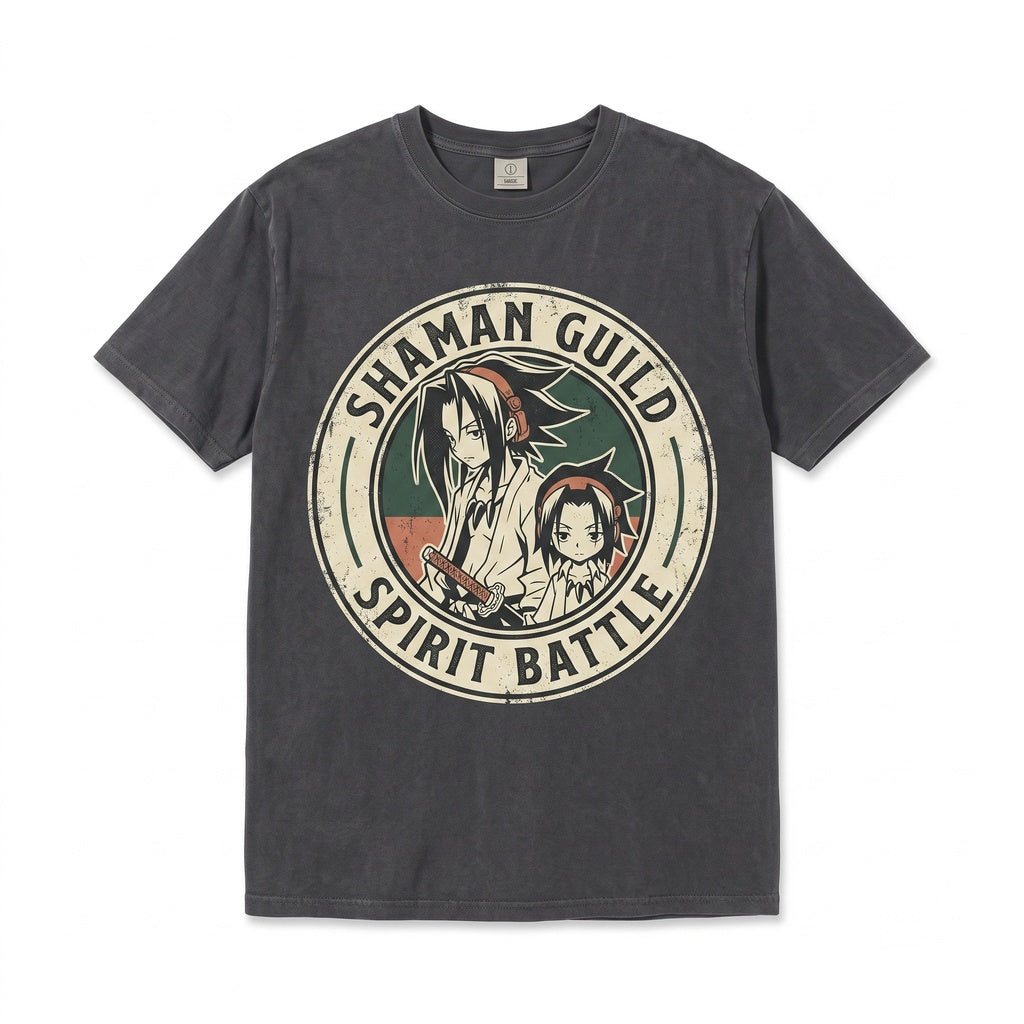 Yoh Asakura Len Tao Shaman Japanese Anime Manga Graphic Vintage Cotton Apparel Unisex TShirt