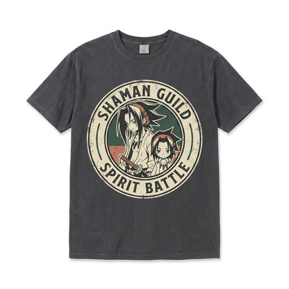 Yoh Asakura Len Tao Shaman Japanese Anime Manga Graphic Vintage Cotton Apparel Unisex TShirt