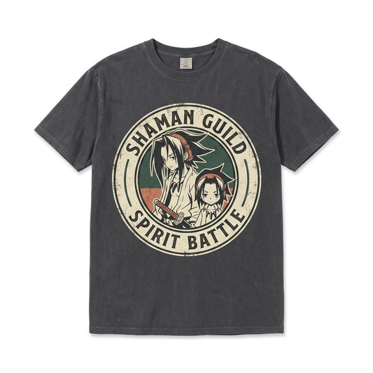 Yoh Asakura Len Tao Shaman Japanese Anime Manga Graphic Vintage Cotton Apparel Unisex TShirt