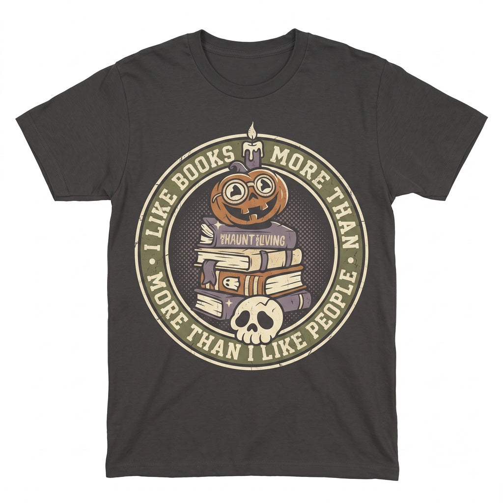 Books Over People Halloween Sticker Spooky Bookish Reader Waterproof Gift Decal Unisex TShirt
