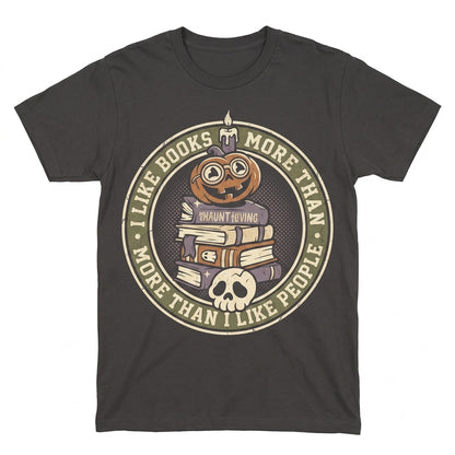 Books Over People Halloween Sticker Spooky Bookish Reader Waterproof Gift Decal Unisex TShirt