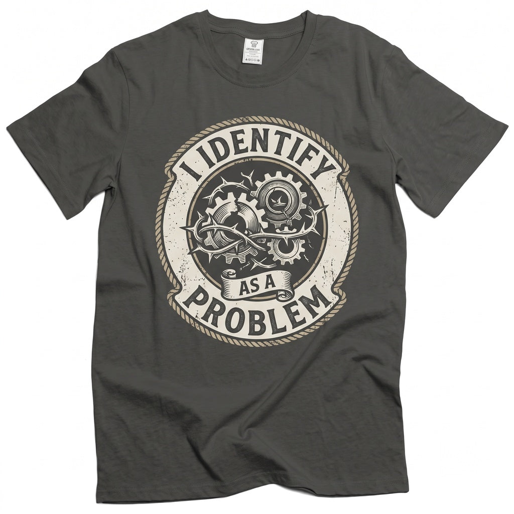 I Identify As A Problem Sarcastic Funny Saying Humorous Birthday Christmas Gifts For Him Her Unisex TShirt