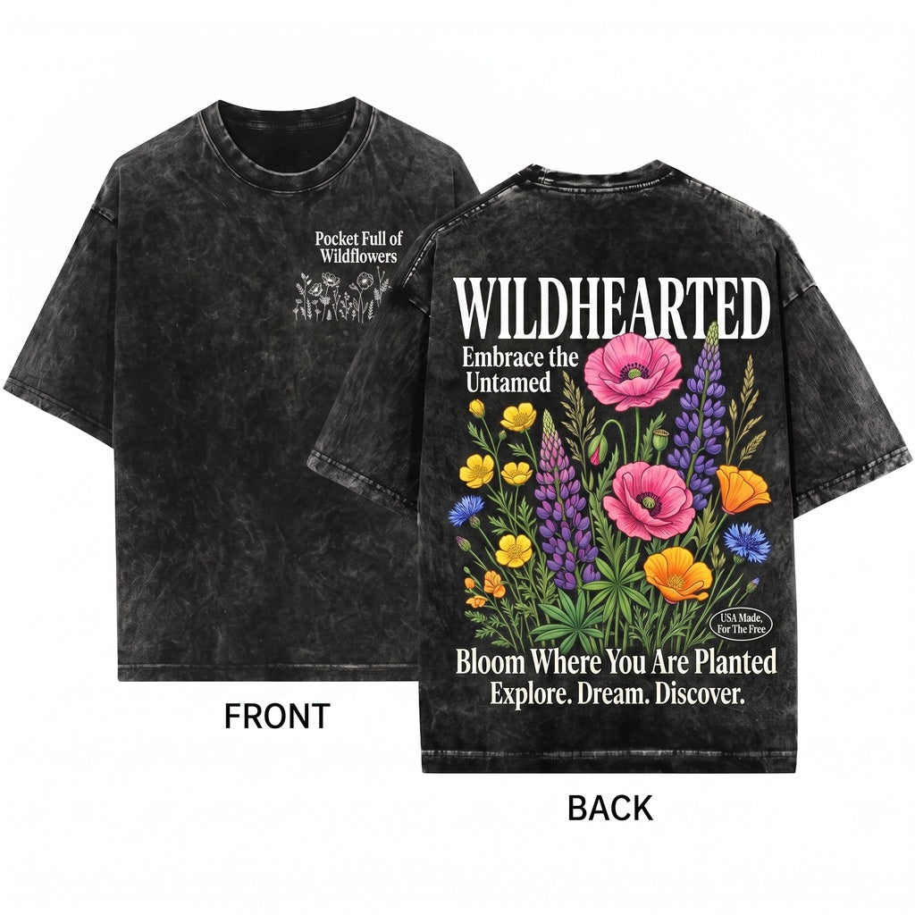 Floral Wildflowers Flower Lover Women Crewneck Sweatshirt Unisex Wash T-Shirt