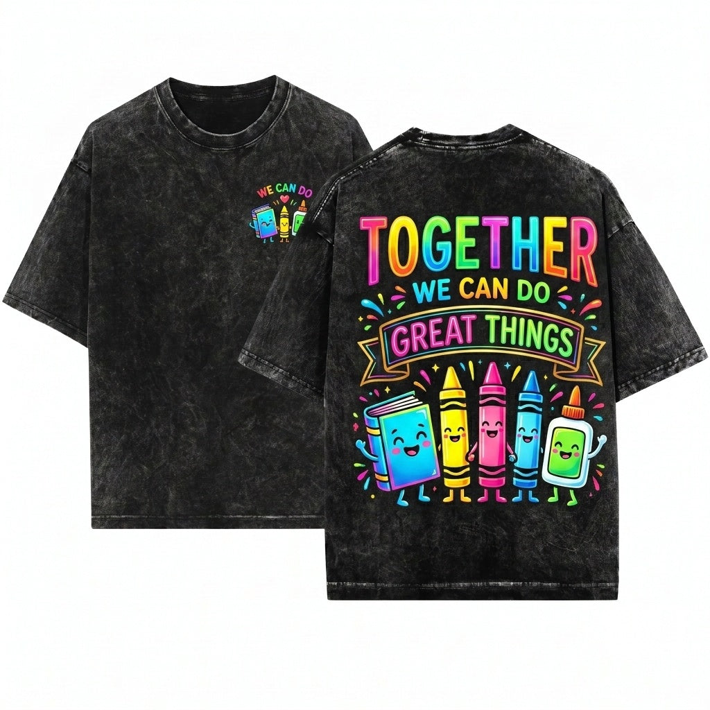 Inspirational Teamwork Classroom Graphic Teacher School Community Learning Gift Unisex Wash T-Shirt
